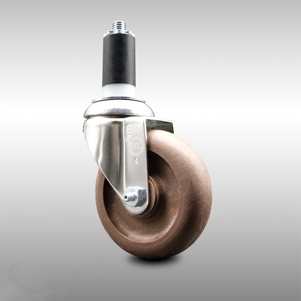 4 Inch 316SS High Temp Glass Filled Nylon 1-1/4 Inch Expanding Stem Caster SCC
